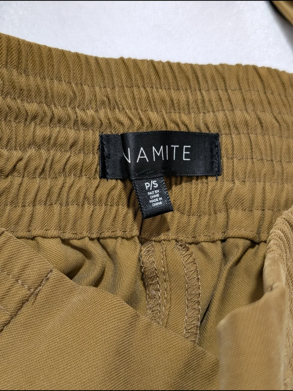 Dynamite High-Waist Paperbag Shorts with Ring Belt - Khaki Brown - Picture 7 of 9